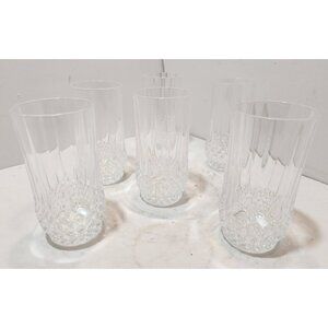 Cristal d'Arques Longchamp Highball Water Clear Tumblers Set Of 6 Glasses 8 Oz.